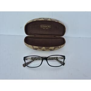 COACH HC 6061 EMMA BLACK BROWN AUTHENTIC TORTOISE EYEGLASSES WITH CASE